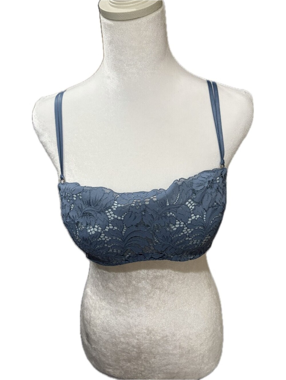 Adore Me Women’s Lace Bra 36C Coronet Blue Underwire Adjustable Straps NWT